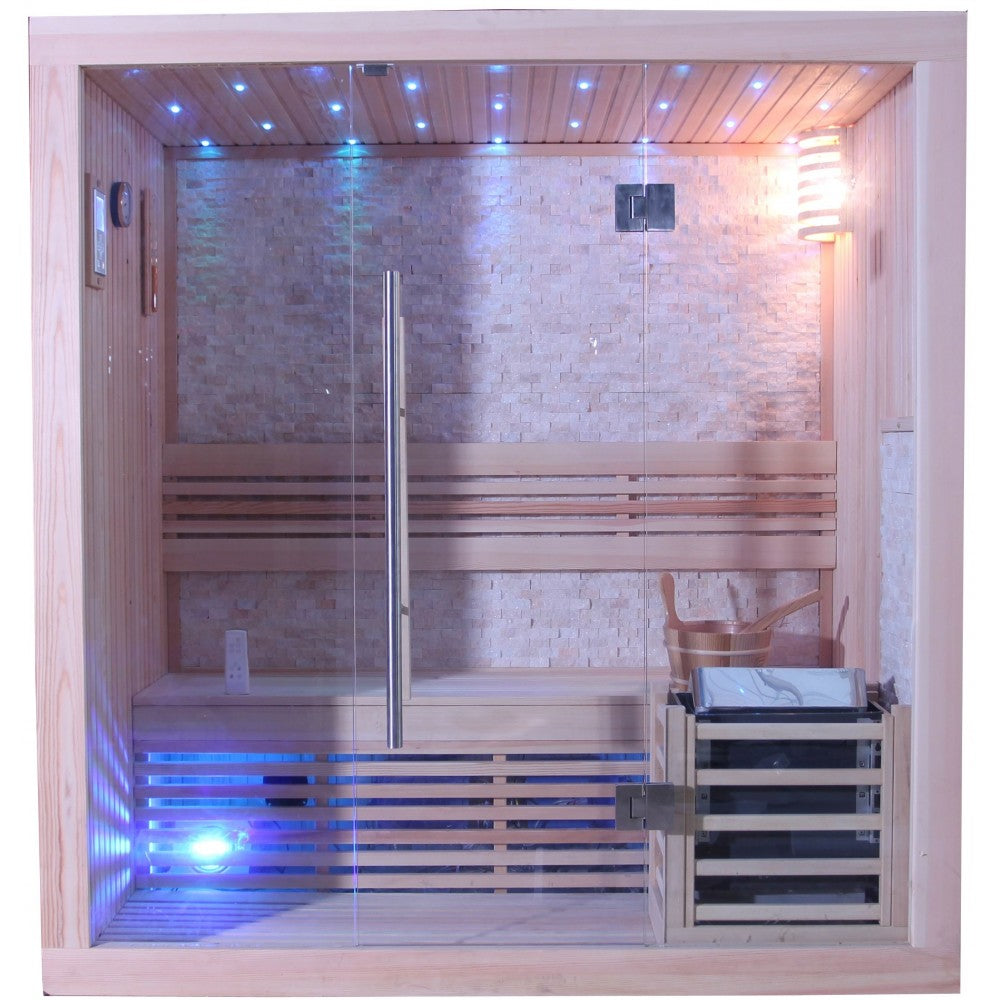 SunRay Westlake 3 Person Luxury Traditional Home Sauna 300LX