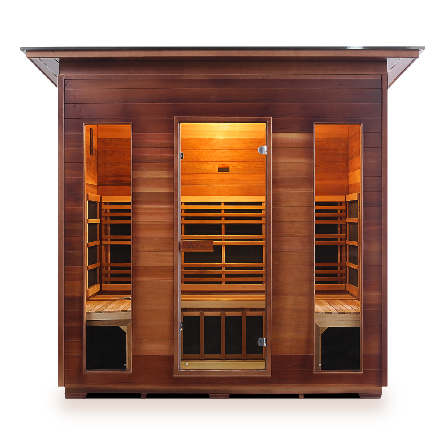 Enlighten Rustic 5 Person Slope Full Spectrum Infrared Home Sauna # 39378