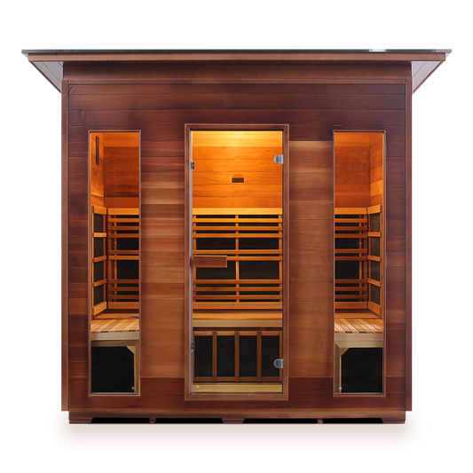 Enlighten Rustic 5 Person Slope Full Spectrum Infrared Home Sauna # 39378