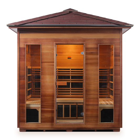 Enlighten Rustic 5 Person Peak Full Spectrum Infrared Home Sauna # 19378