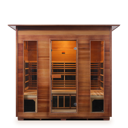 Enlighten Rustic 5 Person Indoor Full Spectrum Infrared Home Sauna I-19378