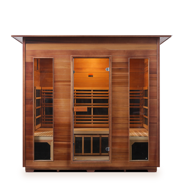 Enlighten Rustic 5 Person Indoor Full Spectrum Infrared Home Sauna I-19378