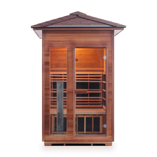 Enlighten Rustic 2 Peak Full Spectrum Infrared Home Sauna # 17376