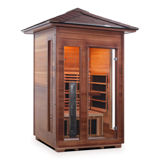 Enlighten Rustic 2 Peak Full Spectrum Infrared Home Sauna # 17376