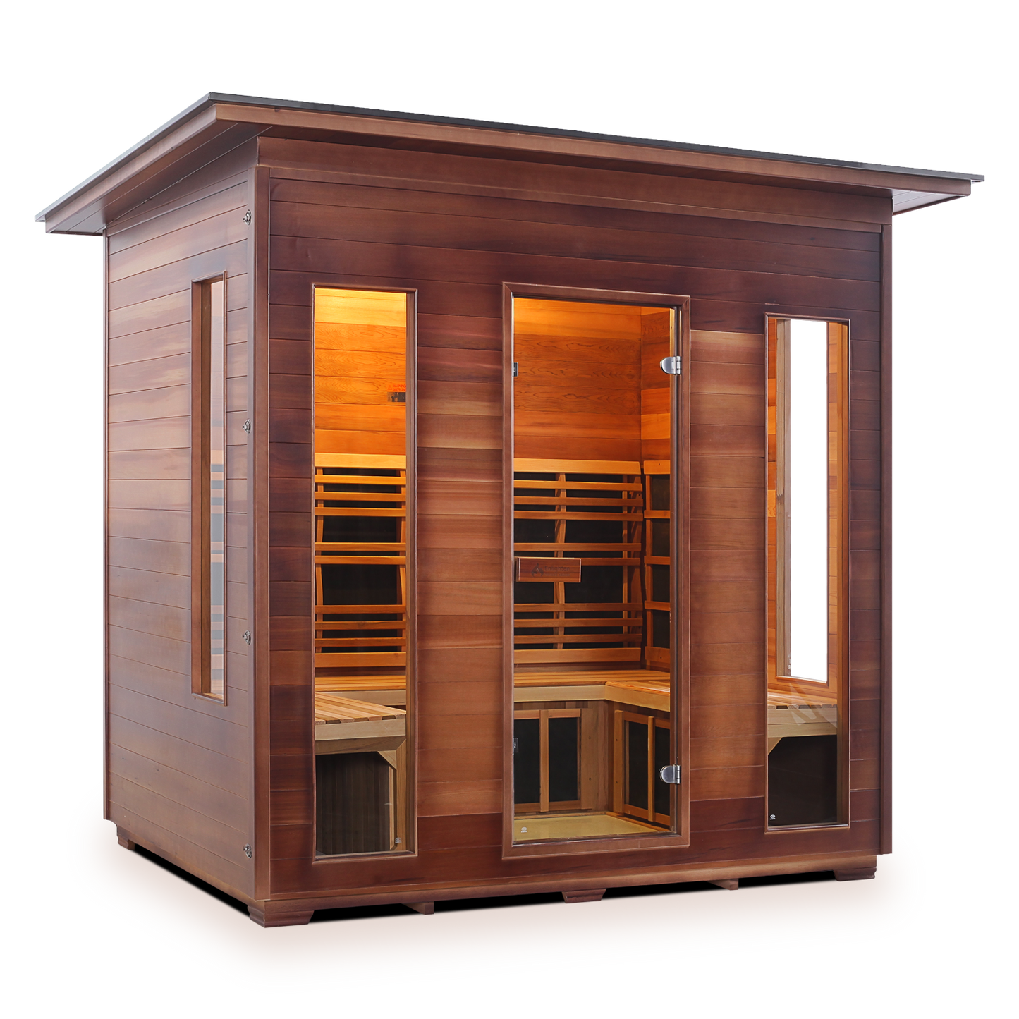 Enlighten Rustic 5 Person Slope Full Spectrum Infrared Home Sauna # 39378