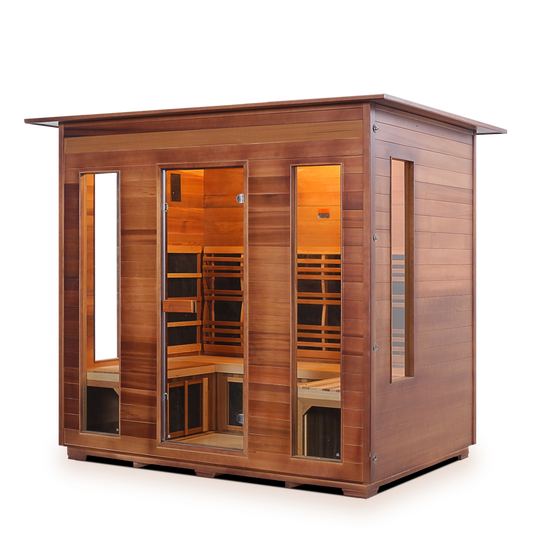 Enlighten Rustic 5 Person Indoor Full Spectrum Infrared Home Sauna I-19378