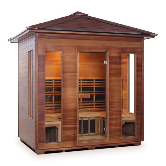 Enlighten Rustic 5 Person Peak Full Spectrum Infrared Home Sauna # 19378