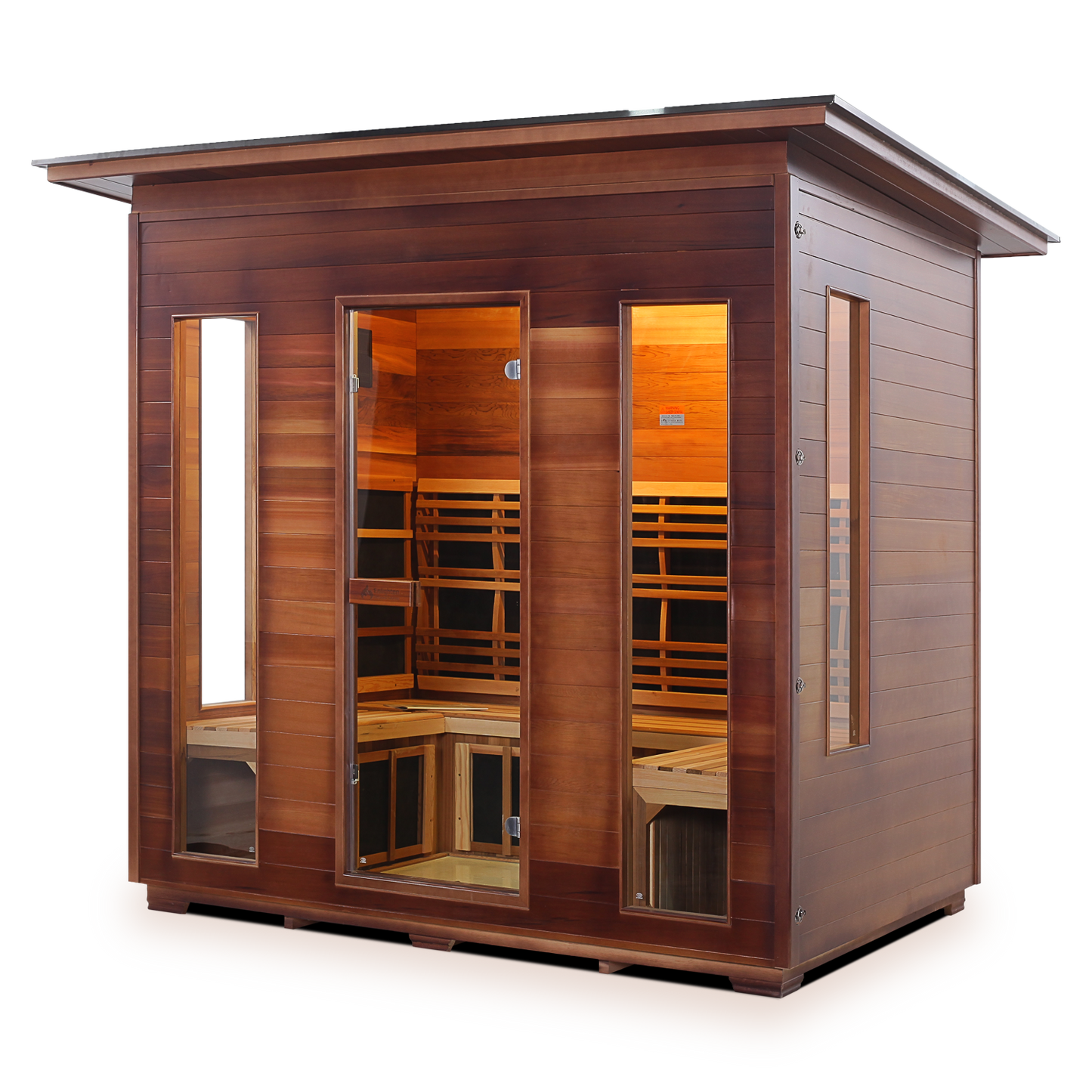 Enlighten Rustic 5 Person Slope Full Spectrum Infrared Home Sauna # 39378