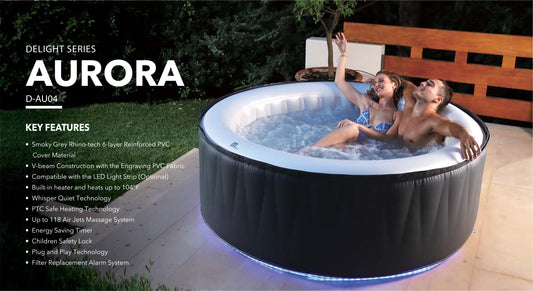 AURORA, D-AU06, 6 PERSON ROUND Inflatable Home Hot Tub