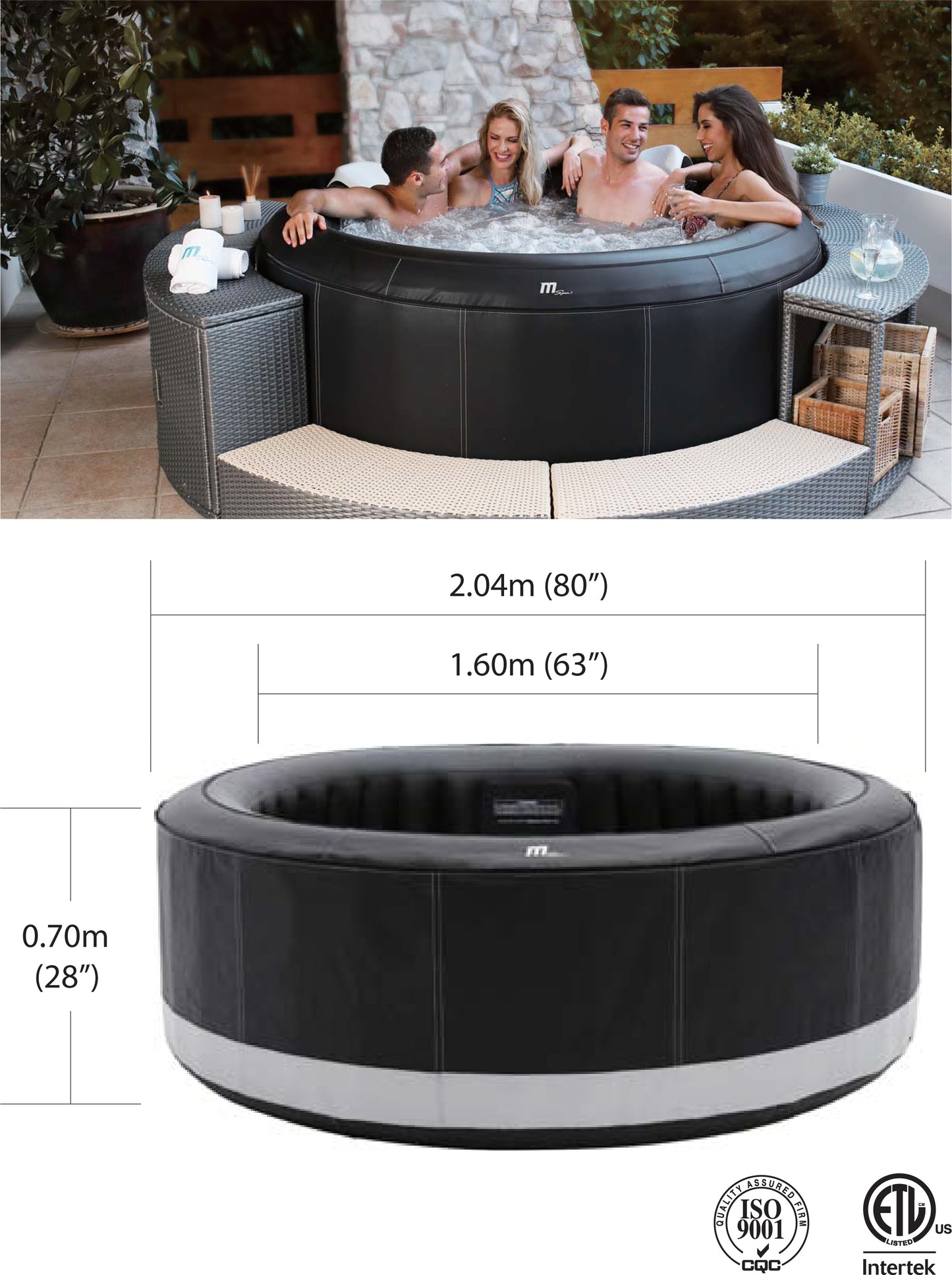 CAMARO P-CA069, 6 PERSON Round Inflatable Home Hot Tub