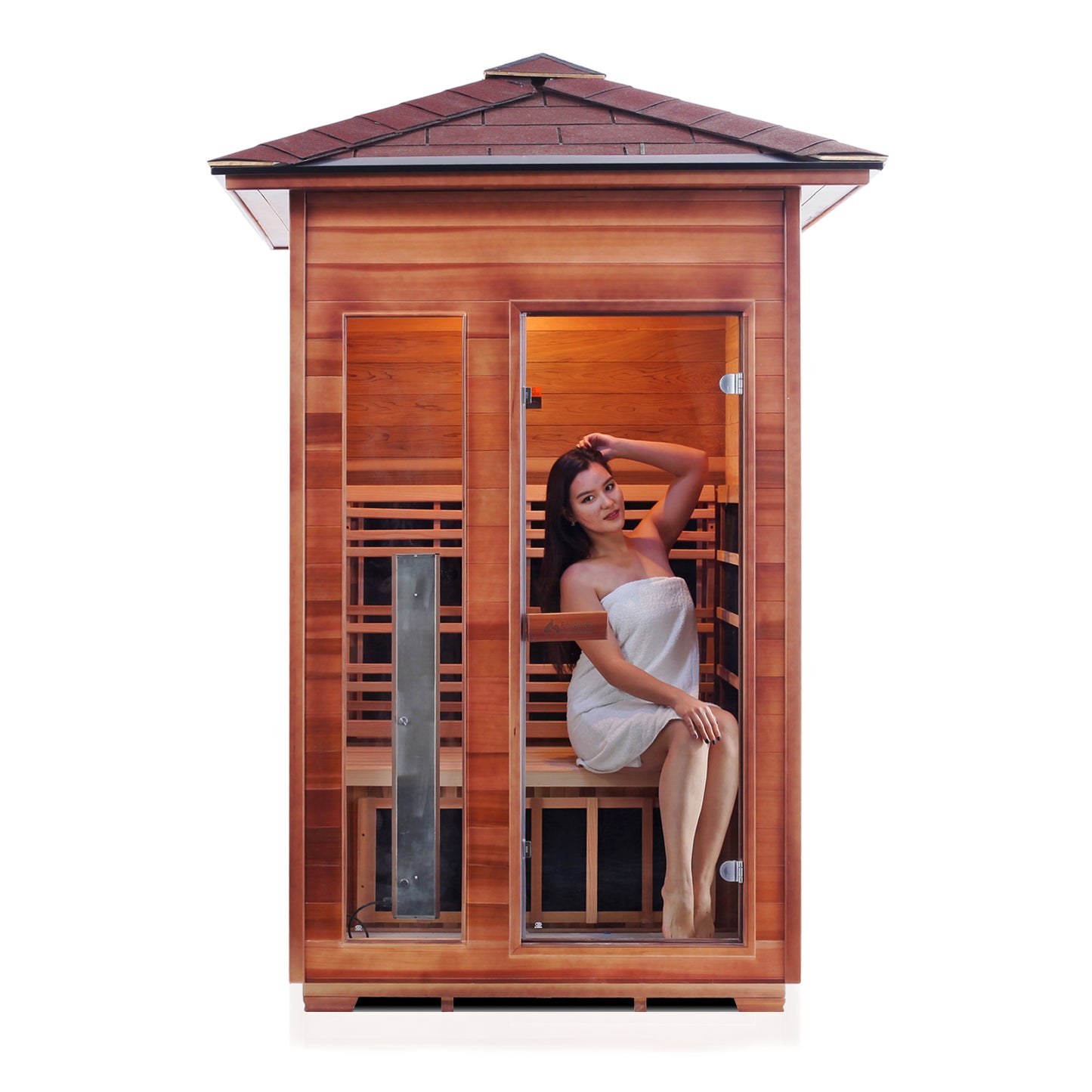 Enlighten Rustic 2 Peak Full Spectrum Infrared Home Sauna # 17376