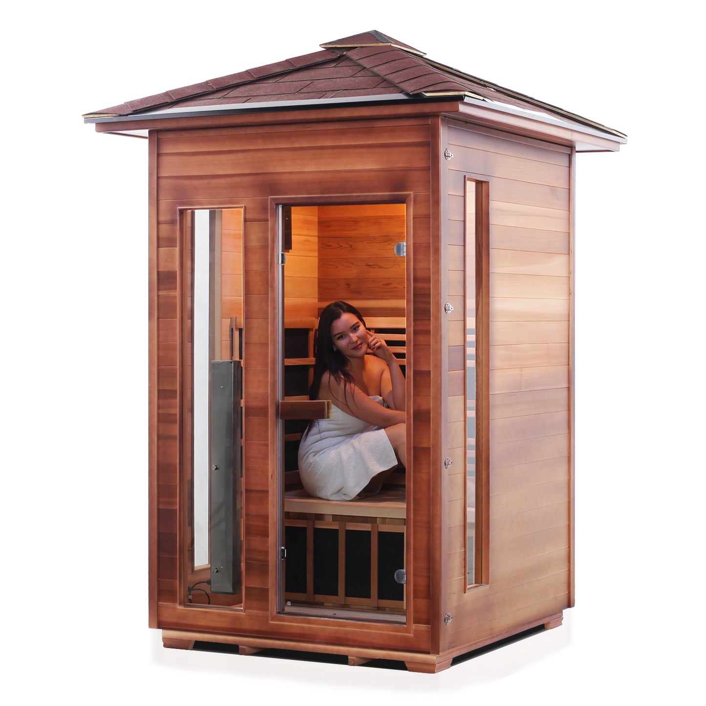 Enlighten Rustic 2 Peak Full Spectrum Infrared Home Sauna # 17376