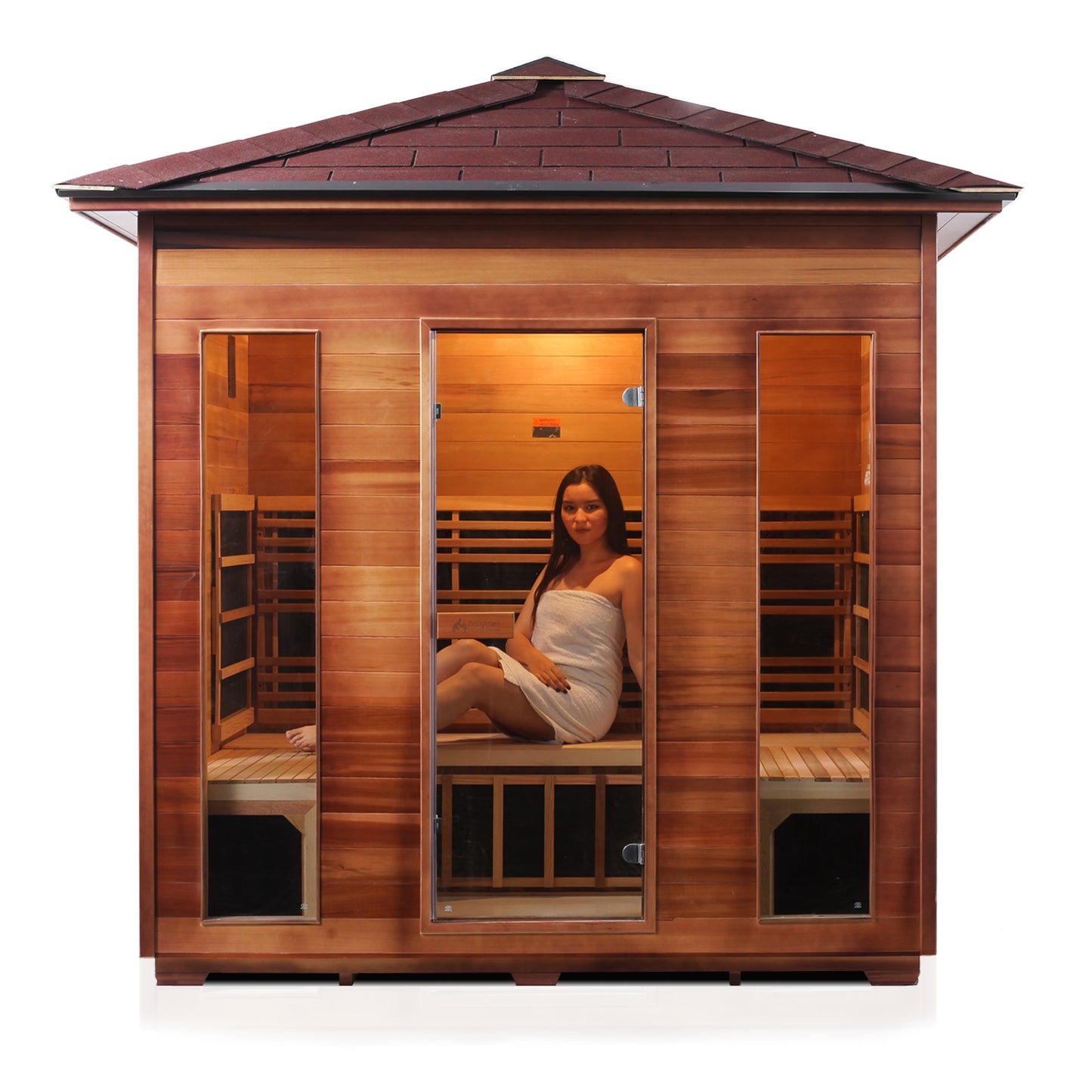 Enlighten Rustic 5 Person Peak Full Spectrum Infrared Home Sauna # 19378