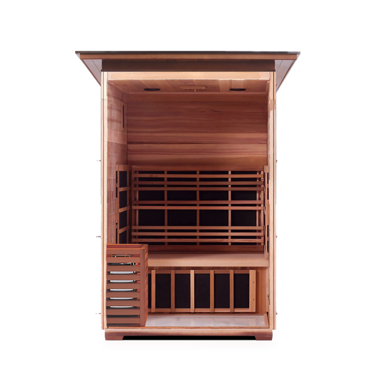 Enlighten SAPPHIRE - 2 Slope Hybrid Infrared/Traditional Outdoor Home Sauna H-36376